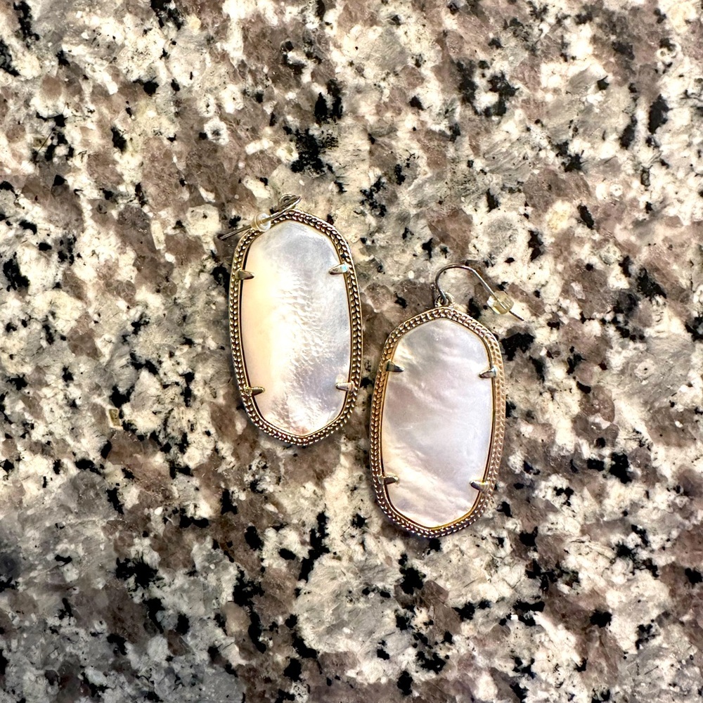 Kendra Scott White Opal Earrings